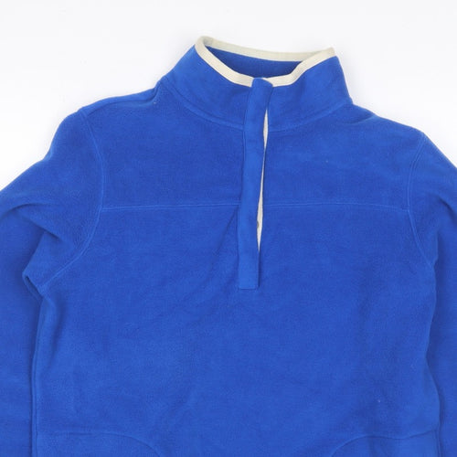 Lands' End Women Blue S Fleece 1/4 Zip Pullover Sweatshirt
