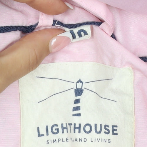 Lighthouse Women's Pink Size 10 Beachcomber Hooded Waterproof Rain Jacket