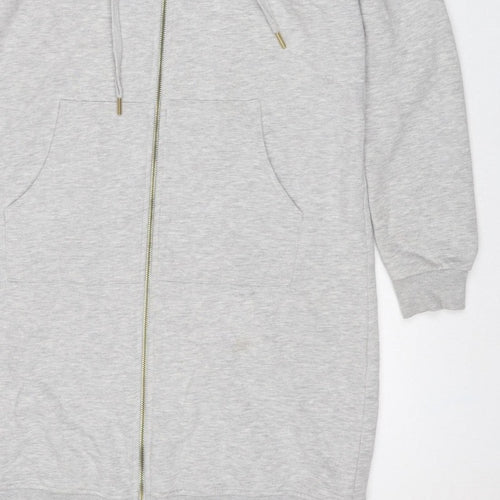 Next Womens Grey UK 8 Full Zip Hoodie Drawstring Pockets