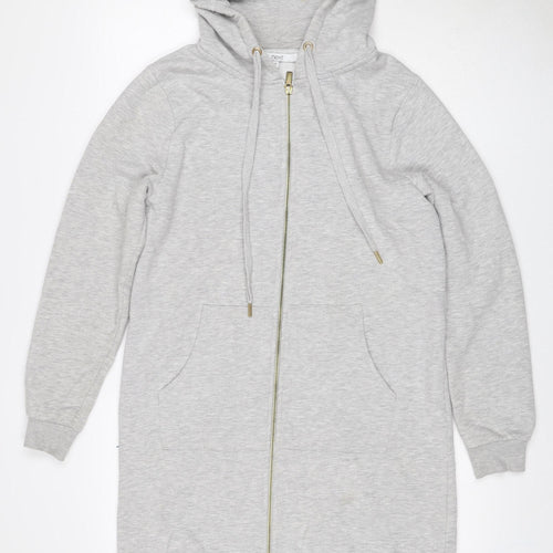Next Womens Grey UK 8 Full Zip Hoodie Drawstring Pockets