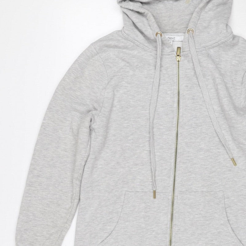 Next Womens Grey UK 8 Full Zip Hoodie Drawstring Pockets