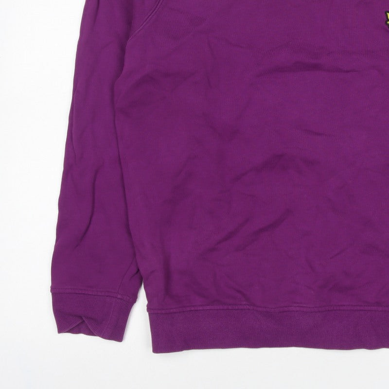 Lyle & Scott Men’s Purple XL Crew Neck Pullover Logo Sweatshirt