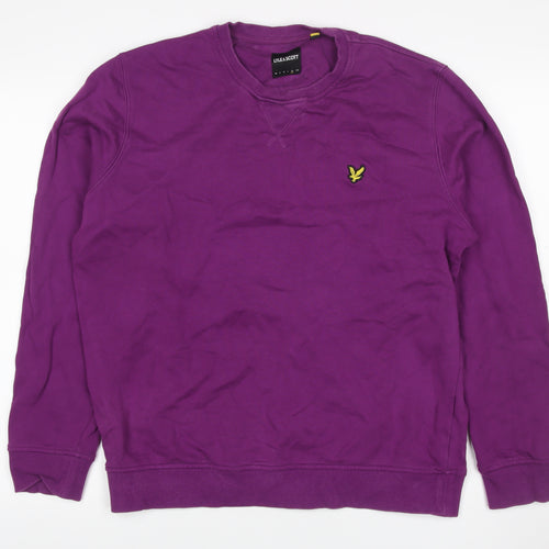 Lyle & Scott Men’s Purple XL Crew Neck Pullover Logo Sweatshirt