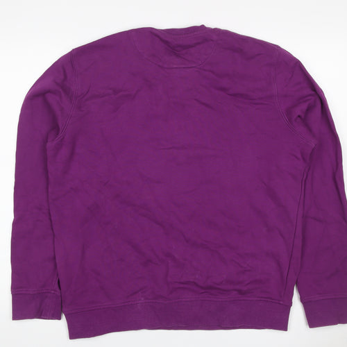 Lyle & Scott Men’s Purple XL Crew Neck Pullover Logo Sweatshirt