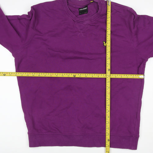 Lyle & Scott Men’s Purple XL Crew Neck Pullover Logo Sweatshirt