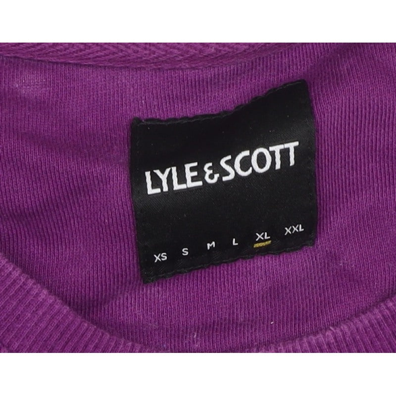 Lyle & Scott Men’s Purple XL Crew Neck Pullover Logo Sweatshirt