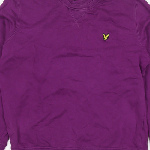 Lyle & Scott Men’s Purple XL Crew Neck Pullover Logo Sweatshirt
