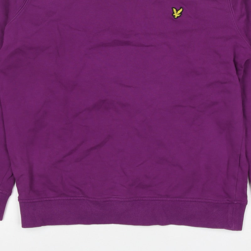 Lyle & Scott Men’s Purple XL Crew Neck Pullover Logo Sweatshirt
