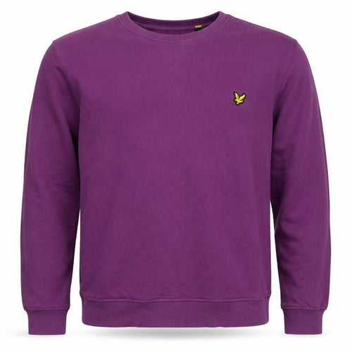 Lyle & Scott Men’s Purple XL Crew Neck Pullover Logo Sweatshirt