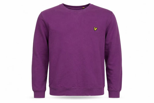 Lyle & Scott Men’s Purple XL Crew Neck Pullover Logo Sweatshirt