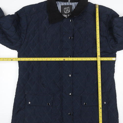 Urban Diva Women’s Blue Size 20 Quilted Mid-Length Coat