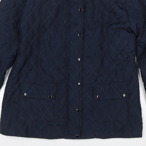 Urban Diva Women’s Blue Size 20 Quilted Mid-Length Coat
