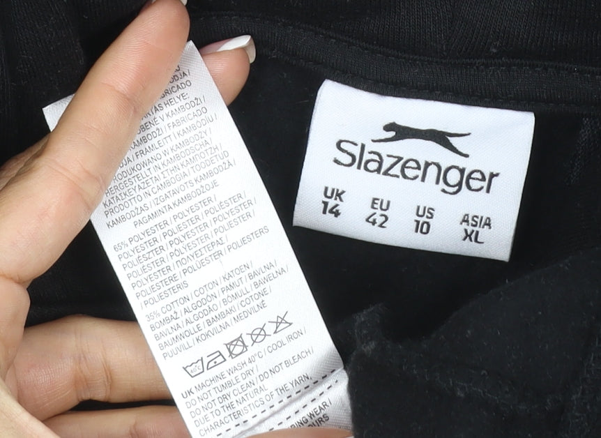 Slazenger Women’s Black UK 14 Full Zip Hooded Sports Hoodie