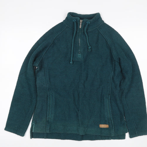 Weird Fish Women’s Green Size 12 Henley 1/4 Zip Sweatshirt