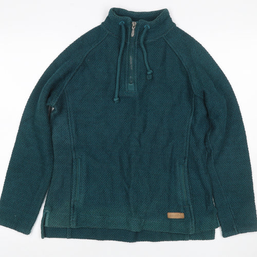 Weird Fish Women’s Green Size 12 Henley 1/4 Zip Sweatshirt