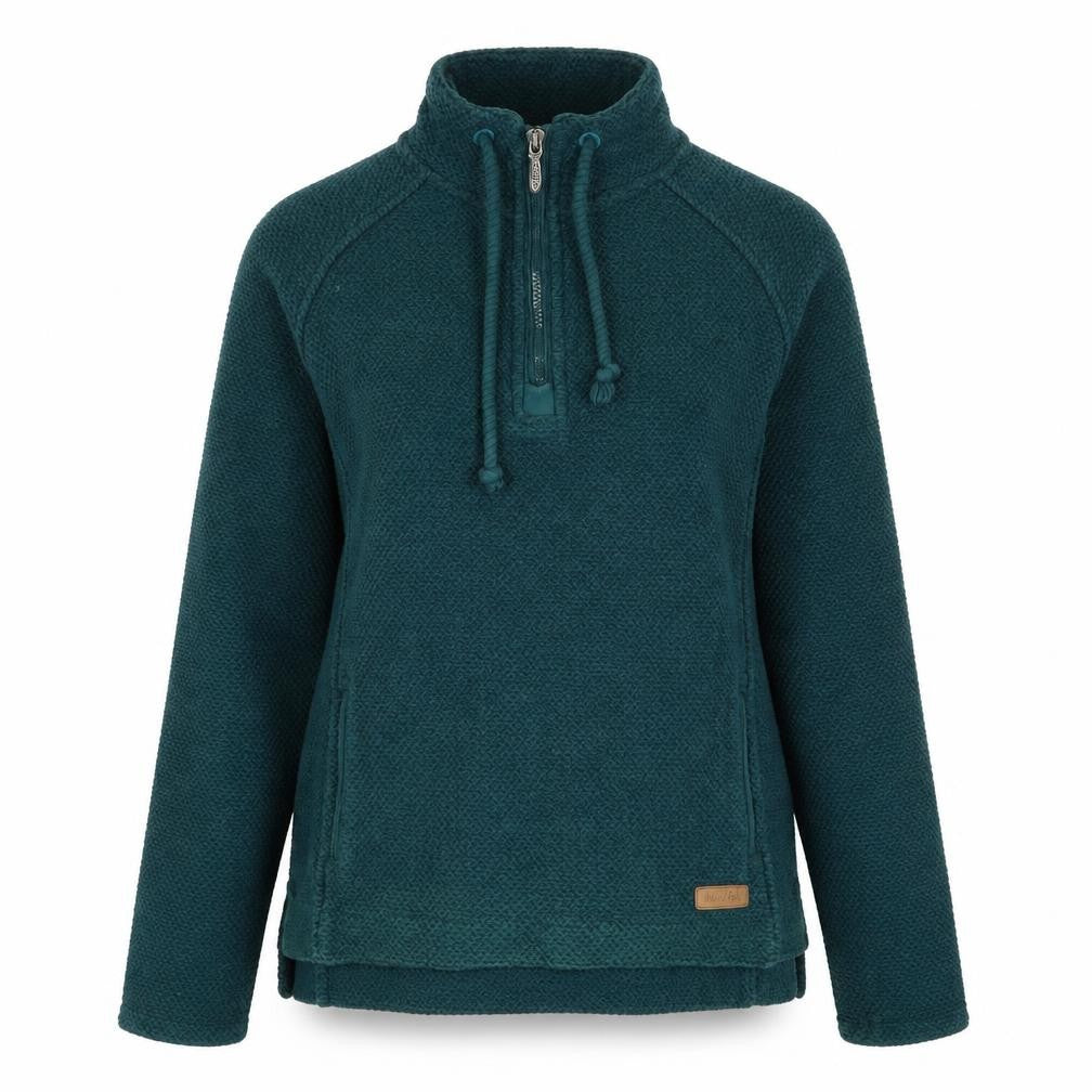 Weird Fish Women’s Green Size 12 Henley 1/4 Zip Sweatshirt