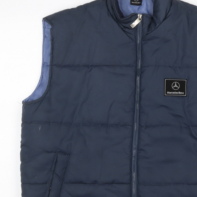 Mercedes-Benz Men’s Blue L Padded Bodywarmer Gilet Full Zip