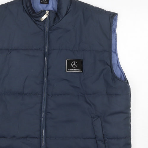 Mercedes-Benz Men’s Blue L Padded Bodywarmer Gilet Full Zip