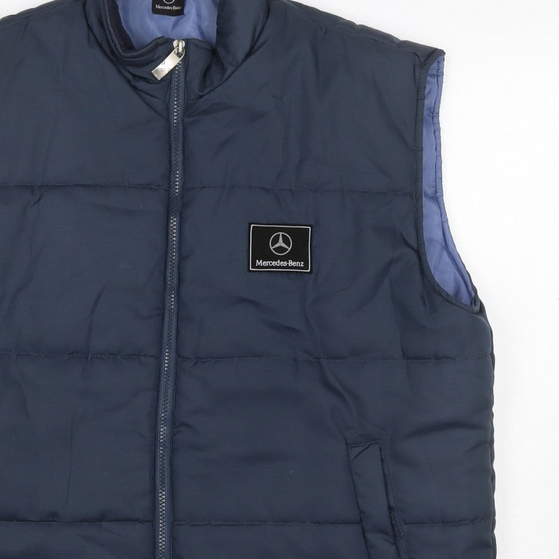 Mercedes-Benz Men’s Blue L Padded Bodywarmer Gilet Full Zip