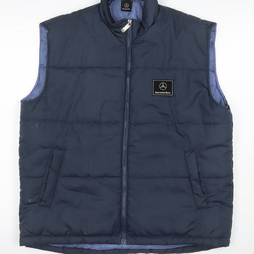 Mercedes-Benz Men’s Blue L Padded Bodywarmer Gilet Full Zip