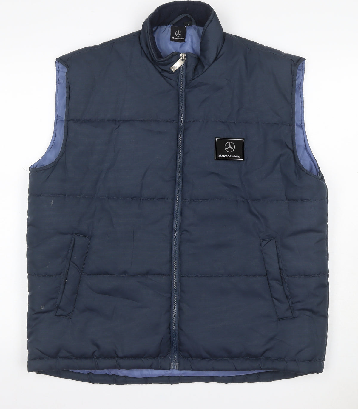 Mercedes-Benz Men’s Blue L Padded Bodywarmer Gilet Full Zip