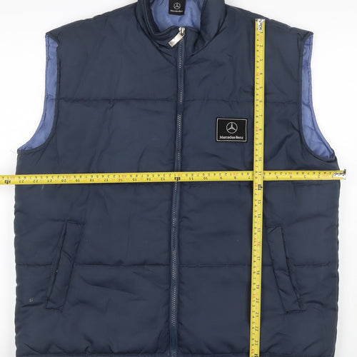 Mercedes-Benz Men’s Blue L Padded Bodywarmer Gilet Full Zip