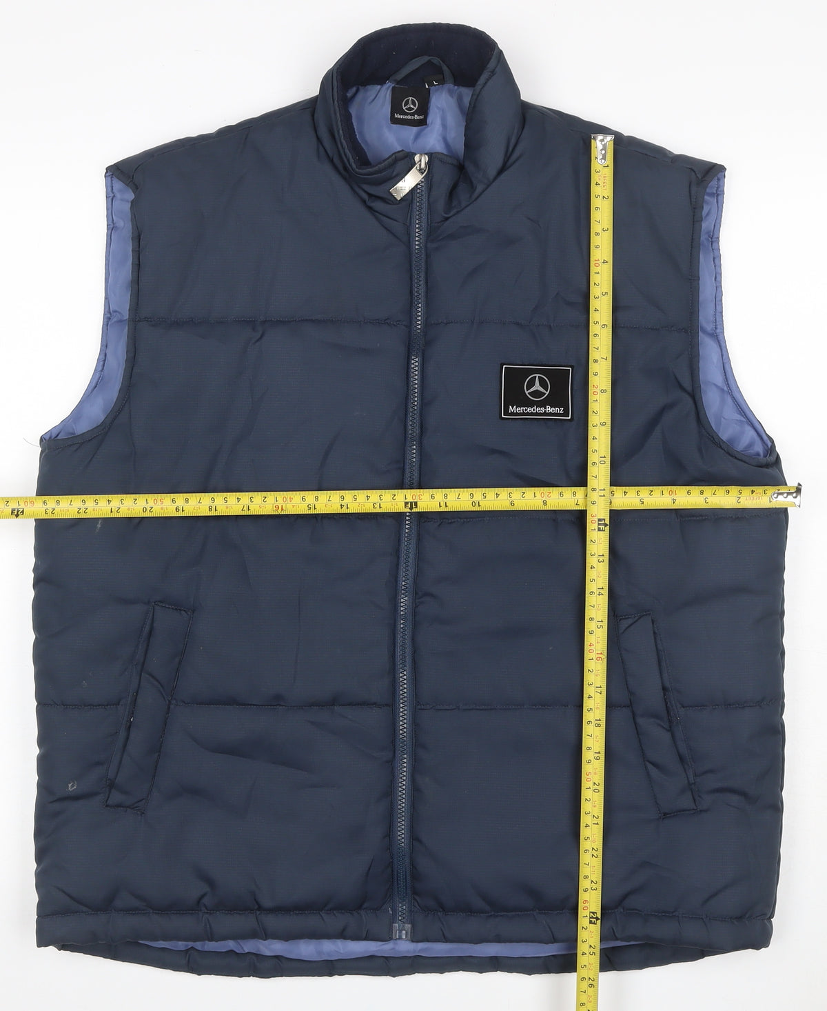 Mercedes-Benz Men’s Blue L Padded Bodywarmer Gilet Full Zip