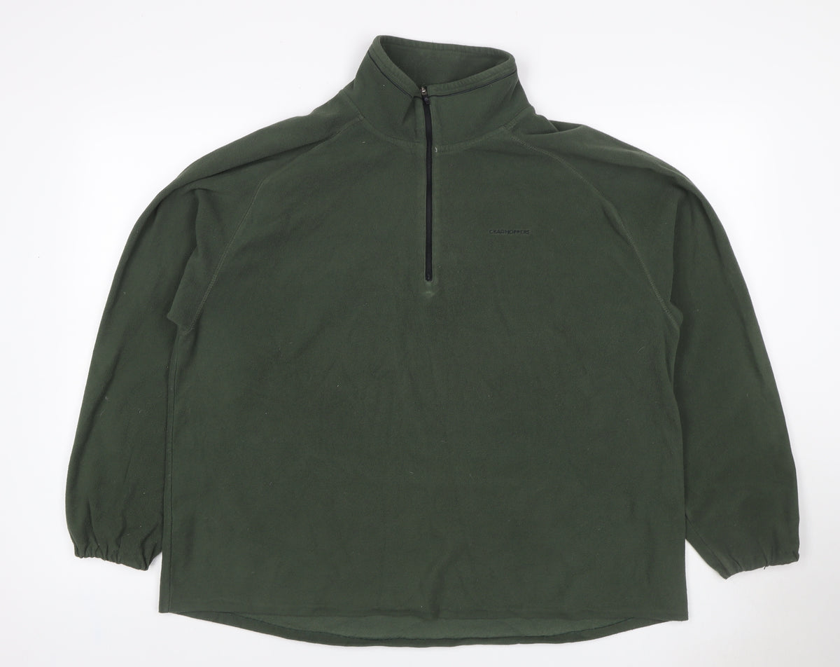 Craghoppers Men’s Green 3XL 1/4 Zip Fleece Pullover Sweatshirt