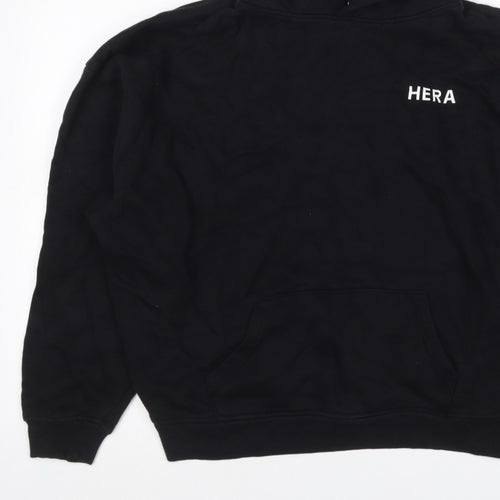HERA Women’s Black Logo Pullover Hoodie Size L Cotton Blend