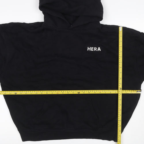 HERA Women’s Black Logo Pullover Hoodie Size L Cotton Blend