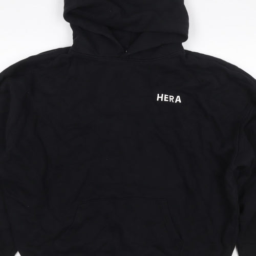 HERA Women’s Black Logo Pullover Hoodie Size L Cotton Blend