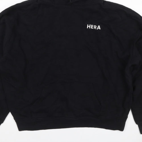 HERA Women’s Black Logo Pullover Hoodie Size L Cotton Blend