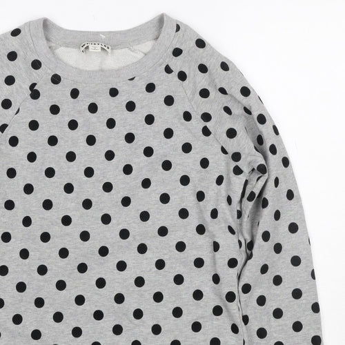 Whistles Women’s Grey Black Polka Dot XS Pullover Sweatshirt
