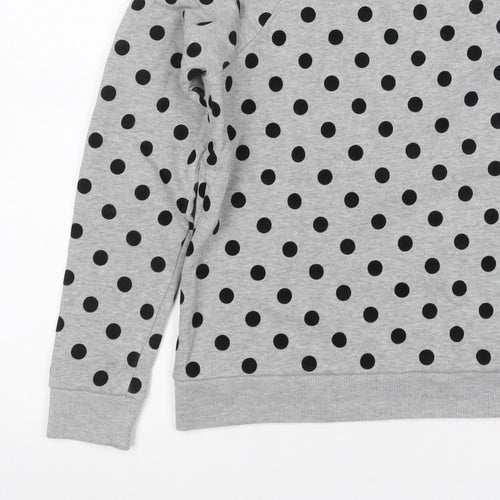 Whistles Women’s Grey Black Polka Dot XS Pullover Sweatshirt