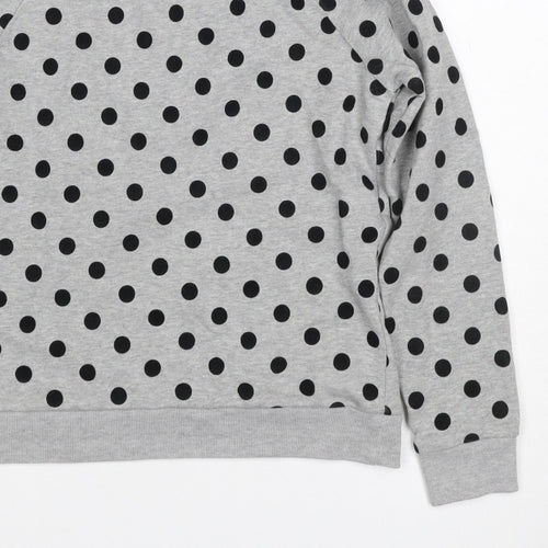Whistles Women’s Grey Black Polka Dot XS Pullover Sweatshirt