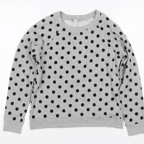 Whistles Women’s Grey Black Polka Dot XS Pullover Sweatshirt