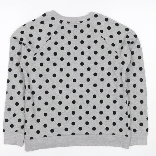 Whistles Women’s Grey Black Polka Dot XS Pullover Sweatshirt