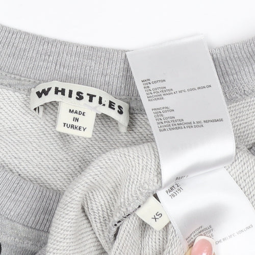 Whistles Women’s Grey Black Polka Dot XS Pullover Sweatshirt