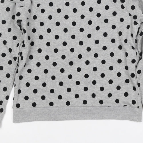 Whistles Women’s Grey Black Polka Dot XS Pullover Sweatshirt