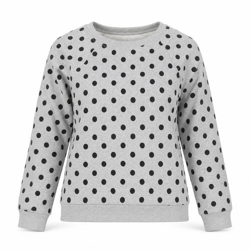 Whistles Women’s Grey Black Polka Dot XS Pullover Sweatshirt