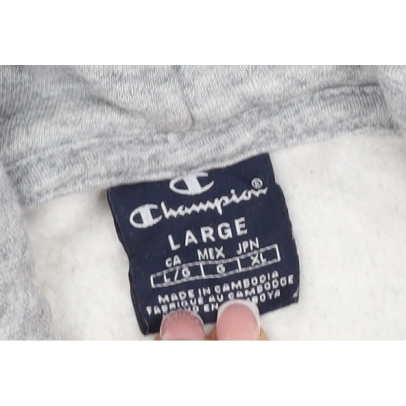 Additional view of Champion Women’s Grey Logo Pullover Hoodie, size L