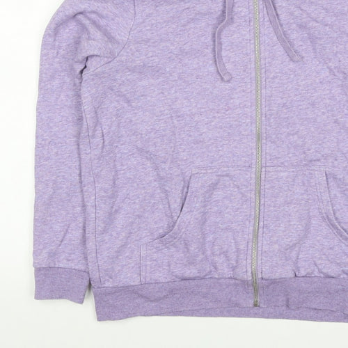 H&M Women’s Purple Marl Full Zip Hooded Hoodie Size L