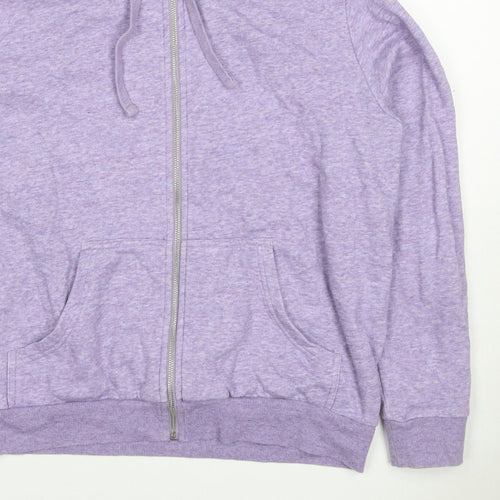 H&M Women’s Purple Marl Full Zip Hooded Hoodie Size L
