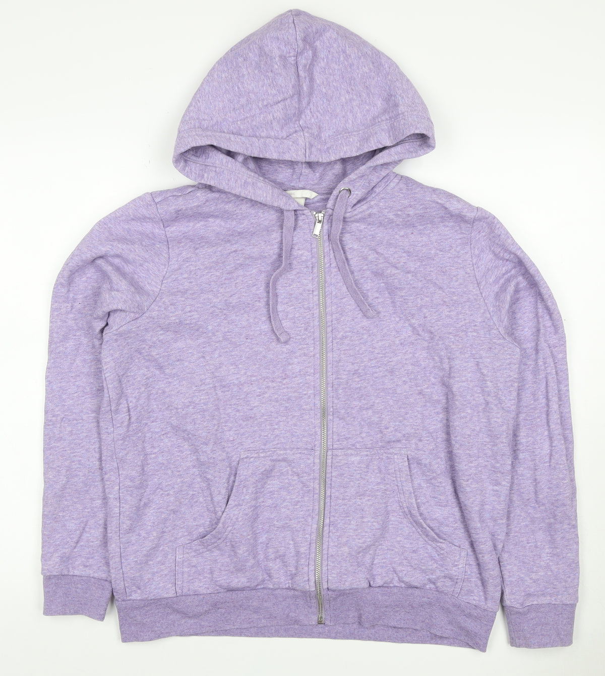 H&M Women’s Purple Marl Full Zip Hooded Hoodie Size L