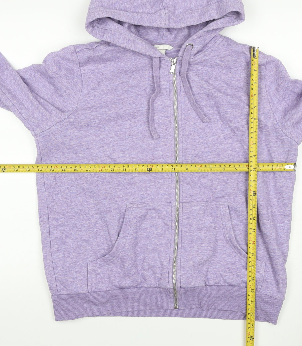 H&M Women’s Purple Marl Full Zip Hooded Hoodie Size L