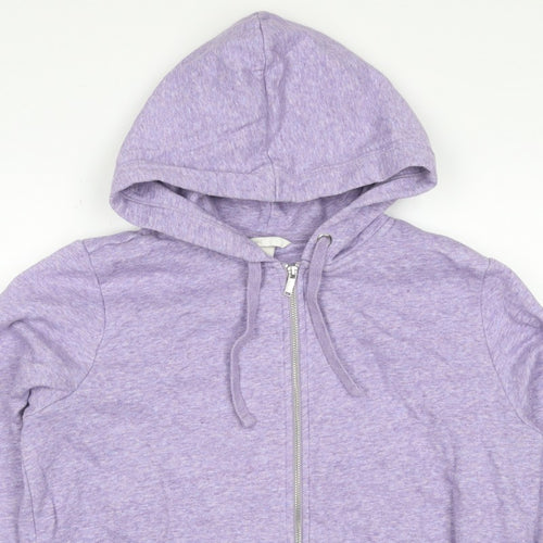 H&M Women’s Purple Marl Full Zip Hooded Hoodie Size L