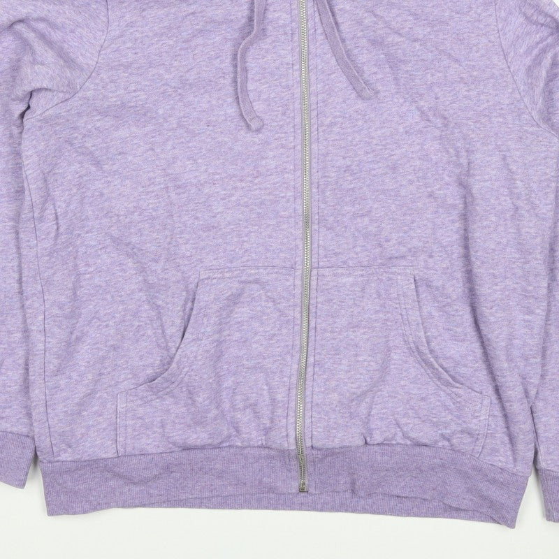 H&M Women’s Purple Marl Full Zip Hooded Hoodie Size L