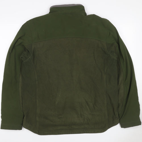 Lands' End Men Green M Softshell Fleece Full Zip Outdoor Jacket