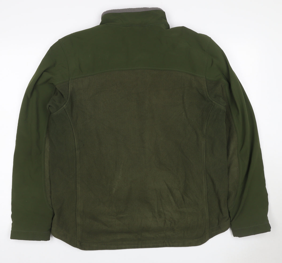 Lands' End Men Green M Softshell Fleece Full Zip Outdoor Jacket