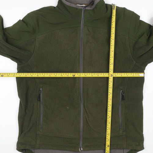 Lands' End Men Green M Softshell Fleece Full Zip Outdoor Jacket